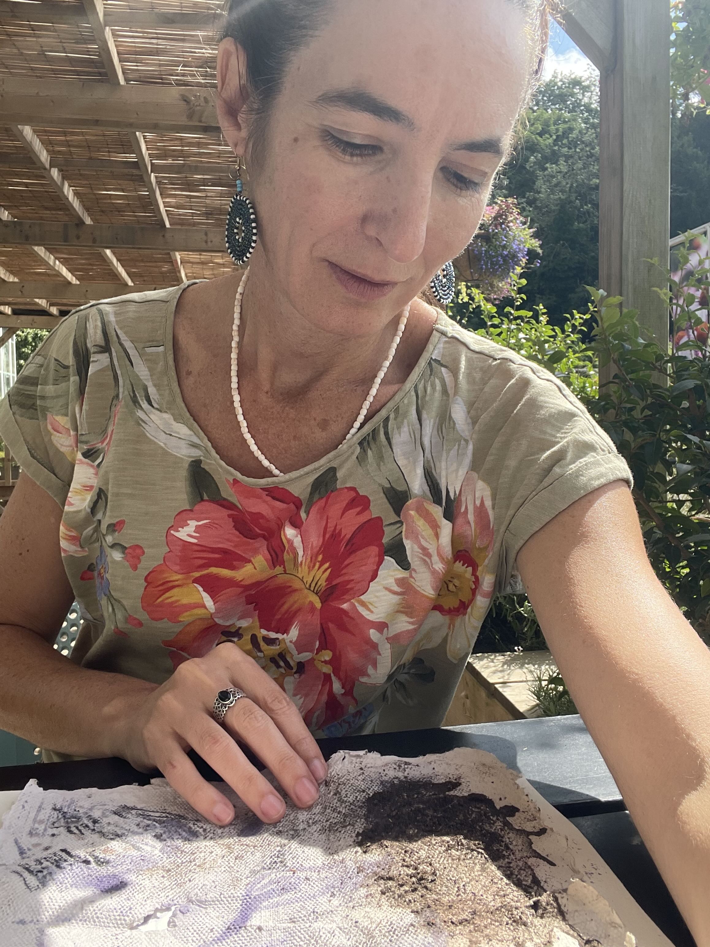 Maria making a monoprint